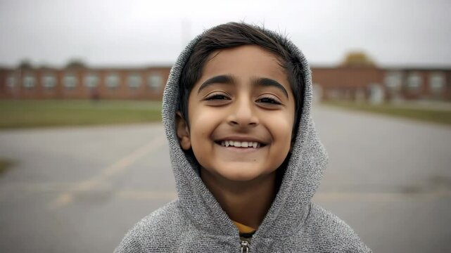 Smiling child outdoors