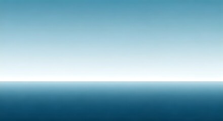 Obraz premium Serene blue gradient of ocean meeting sky evokes peace and tranquility a minimalist seascape for backgrounds and creative projects.