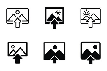 Image upload icons featuring mountains, sun, and landscape elements.