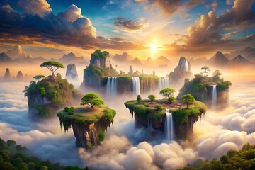 Floating Islands and Whimsical Sky View