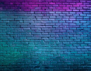 toned brick wall blue purple magenta teal green rough background banner
