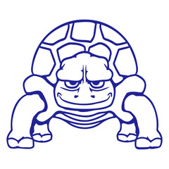 Turtle cute big turtle shell sweet comic cartoon Isolated Vector Graphic Design Illustration
