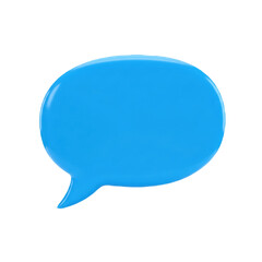 blue speech bubble PNG, 3d speech bubble isolated on transparent background, chat icon, dialog box, talk bubble, message bubble, comic bubble, communication icon, blue chat icon