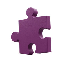 Obraz premium 3d puzzle piece isolated on transparent background, PNG, PNG format, puzzle icon, problem solving, strategy symbol, solution concept, matching piece