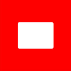 Red Rounded Rectangle Shape fream PNG - space for placing photo,  Solid Modern Design Element, Smooth Corner Banner, Background, photo fream, design assets