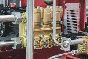 Copper block with valves  part of a fire protection system