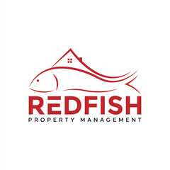 Redfish Property Management Logo Clever Fish House Design