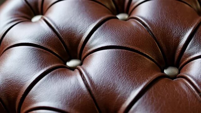 Brown capitonn&eacute; leather changing its shape