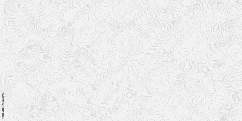 Aufkleber White topographic map pattern with contour lines showing elevation and terrain variations in a clean style showcases an abstract, seamless pattern of flowing, delicate lines  pure white background.