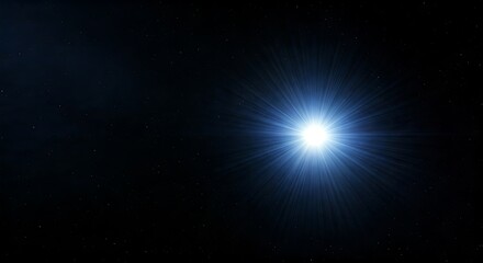 Fototapeta premium Brilliant blue starburst shines brightly in the vast expanse of space, illuminating the darkness with its radiant light.