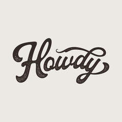 Howdy Western Country Typography Graphic