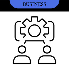 Business People Line Editable Icons set. Vector illustration in modern thin line style of business related icons: research, meeting, business communication, male and female avatars, team structure