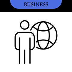 Business People Line Editable Icons set. Vector illustration in modern thin line style of business related icons: research, meeting, business communication, male and female avatars, team structure