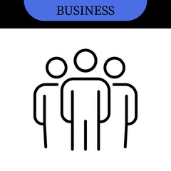 Business People Line Editable Icons set. Vector illustration in modern thin line style of business related icons: research, meeting, business communication, male and female avatars, team structure