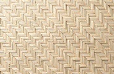 Close-up wood weave mat wall texture seamless pattern. Bamboo handmade light brown. Natural, organic design. Woven material creates appealing, eco-friendly, warm, cozy vibe. Ideal for backgrounds,