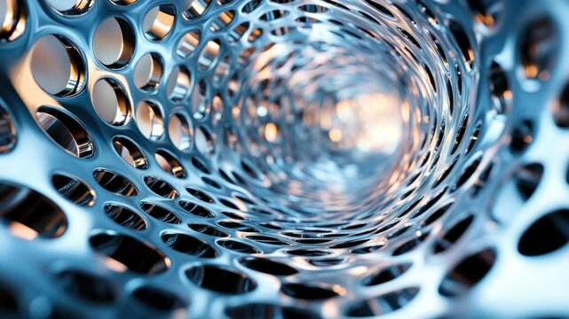 Sculptural piece with a circular pattern, possibly used in scientific applications for light refraction and reflection.