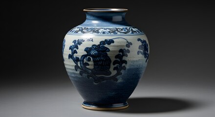 Traditional Korean Art on Ceramic Vase – Elegant Design Featuring Cultural Motifs, Heritage Patterns, and Timeless South Korean Craftsmanship