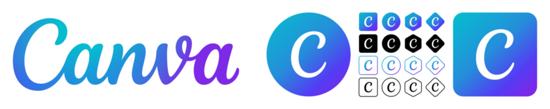 
Canva Logo Icons Set &ndash; Transparent PNG, Vector Icons & Typography Collection