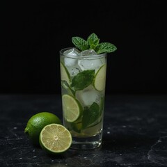Fototapeta premium Mojito cocktail with lime and mint