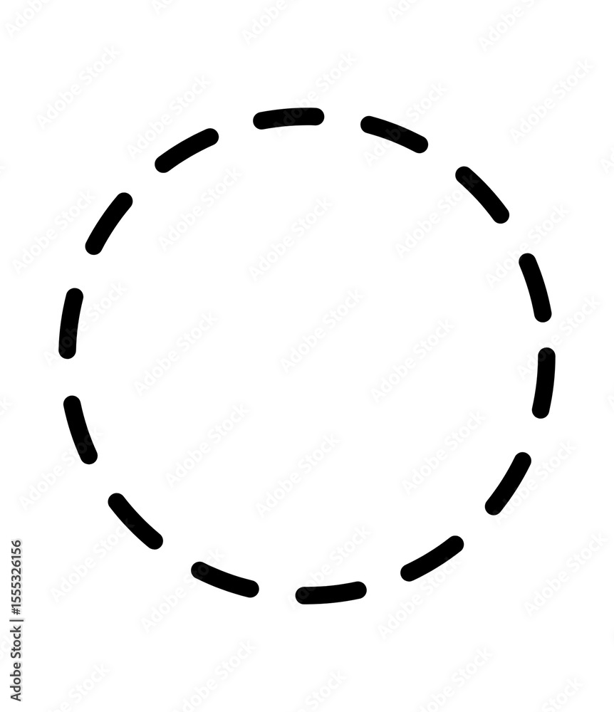 black dashed circle on transparent backdrop a simple and versatile design element for highlighting, 