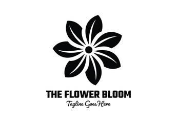 Flower blooming logo beautifully and enchantingly