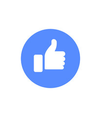 Express Approval A Blue Circle with a White Thumbs Up Icon on a Transparent Background for Social...