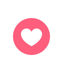 Show Your Appreciation A Pink Circle with a White Heart Icon on a Transparent Background for Expressing Gratitude and Support in Digital Communication