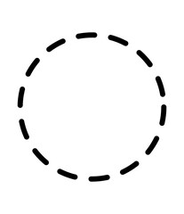 Black Dashed Circle on Transparent Backdrop A Simple and Versatile Design Element for Highlighting, Framing, or Creating Patterns in Graphic Projects