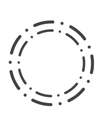 Circular Burst Design with Dashed Lines and Dots on Transparent Backdrop for Modern Graphics and Creative Projects, Ideal for Digital Art