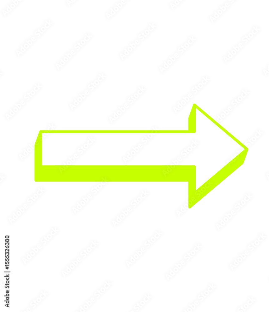 Poster navigating the digital landscape a neon green arrow pointing right on transparent backdrop for moder