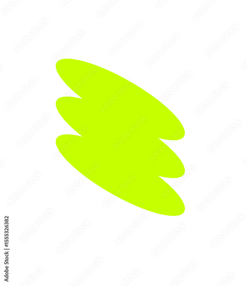 Poster abstract neon green blob shape on transparent backdrop a modern graphic element for design projects 