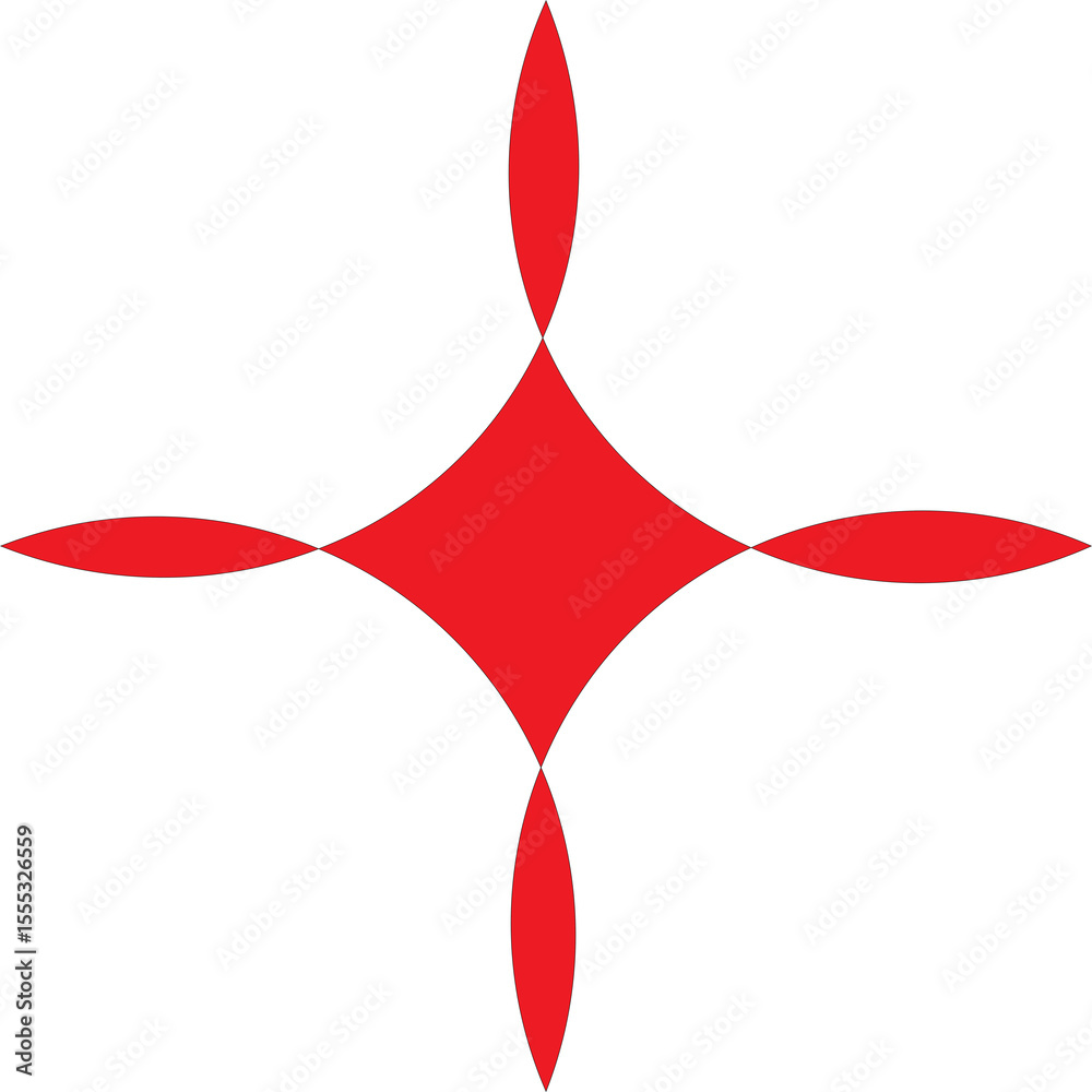 Poster a captivating red geometric design on a transparent backdrop creating a striking visual impact with 