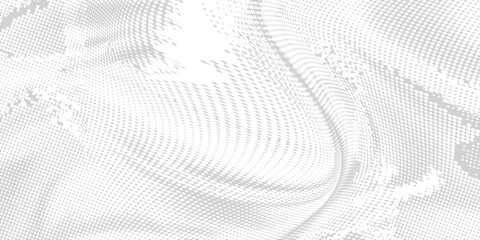 Monochrome gradient halftone dots background. Vector illustration. Abstract small grunge dots on white background