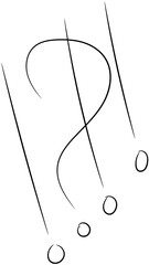 Exclamations and question marks on transparent background 