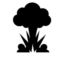 Powerful Explosion Icon Black Silhouette of a Nuclear Blast