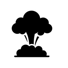 Powerful Explosion Icon Black Silhouette Graphic for Design Projects