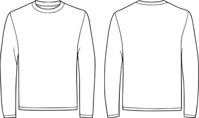 Men's long sleeve t-shirt with front and back views