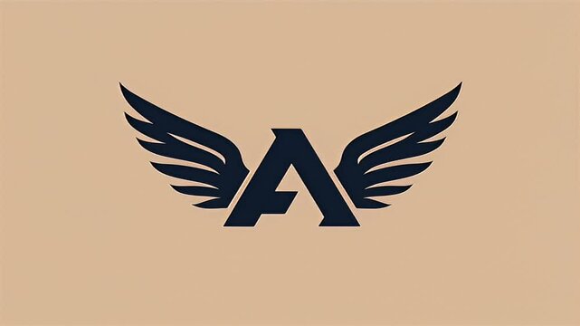 Initial A Letter Emblem with Stylized Wings