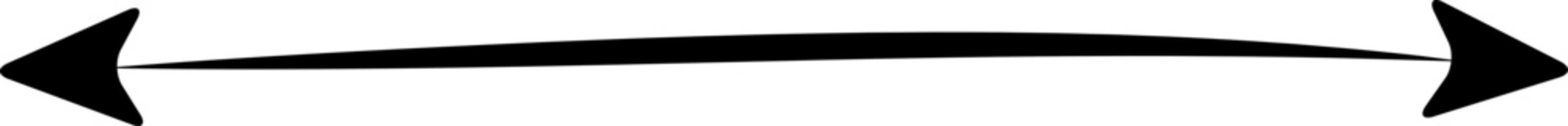 Straight arrow with a split end showing two directional heads and a body that narrows from base to tips.