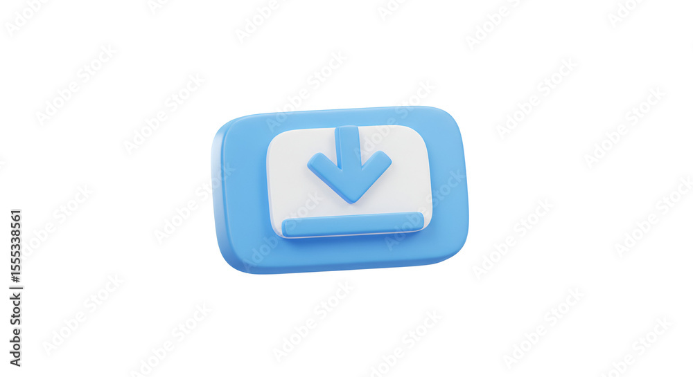 Fototapete download icon illustration: a modern 3d rendering for digital platforms and ui design