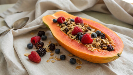 papaya and pomegranate
