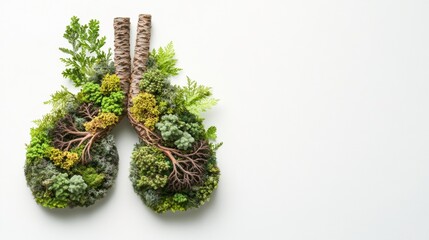 Lungs Concept Made of Greenery Representing Nature and Health