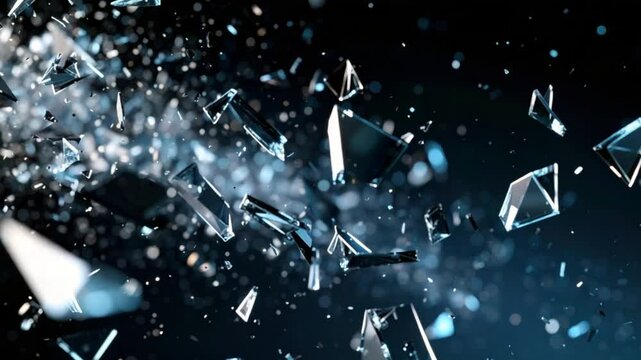 Abstract shattered glass explosion