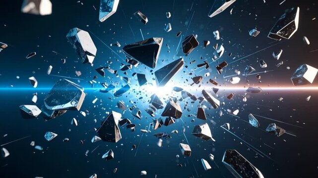 Shattering fragments abstract design
