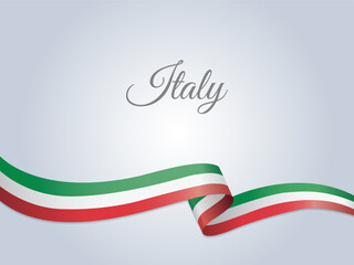 Italian ribbon flag. Banner, poster. Vector illustration