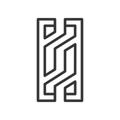 the logo consists of monogram the letter d and p. Abstract, outline and elegant.