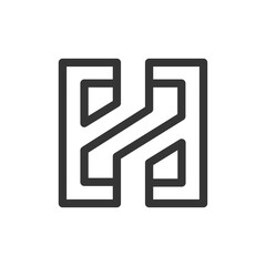 the logo consists of monogram the letter Z and H. Abstract, outline and elegant.