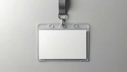 Blank ID card mockup with lanyard. Perfect for corporate branding event showcasing, employee, visitor identification, security. Modern design, customizable template. Ideal for business promotions.