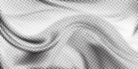 Monochrome gradient halftone dots background. Vector illustration. Abstract small grunge dots on white background