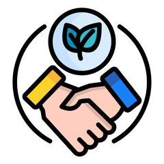 Eco Handshake  Icon Element For Design	